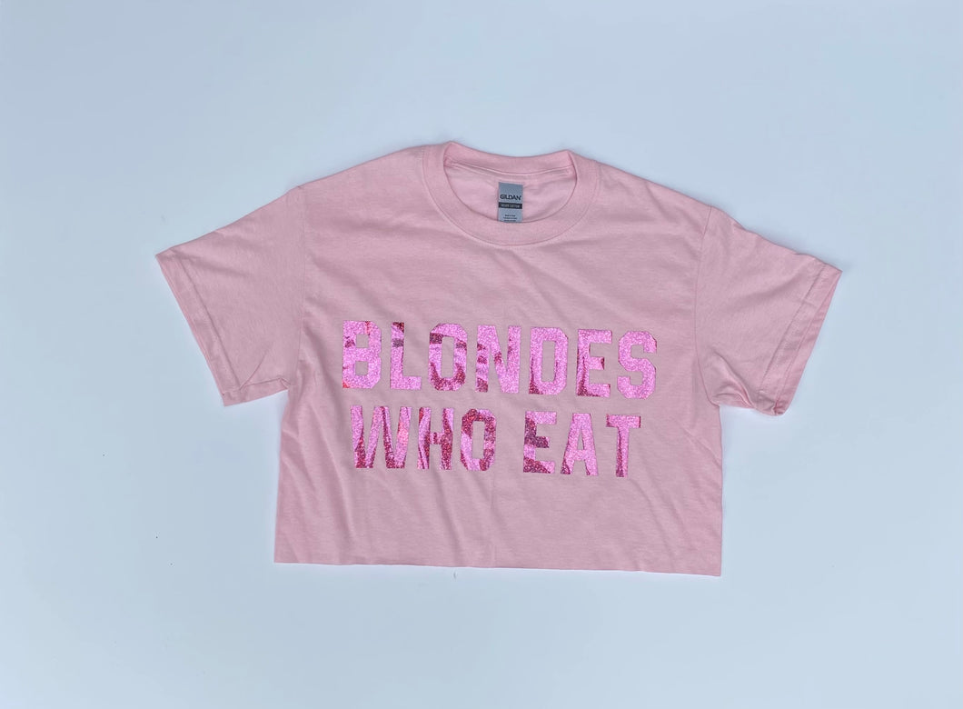 LIGHT PINK W/ HOLOGRAPHIC PINK of ATHLETIC CROP // UNISEX ADULT T-SHIRT
