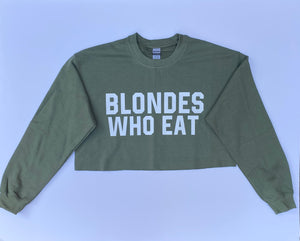 MILITARY GREEN CROP of ATHLETIC // UNISEX ADULT CREWNECK