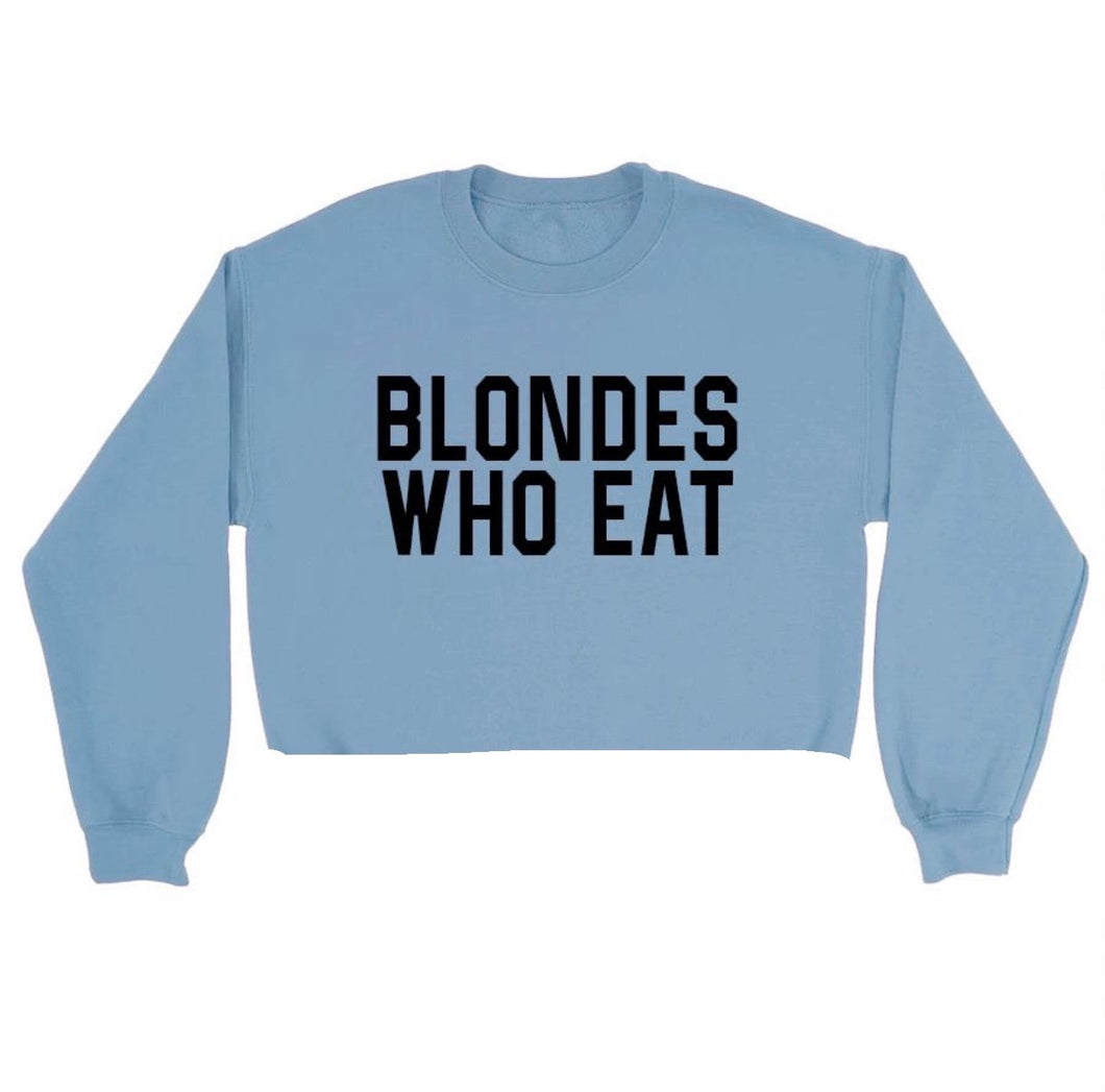 LIGHT BLUE CROP of ATHLETIC // UNISEX ADULT CREWNECK