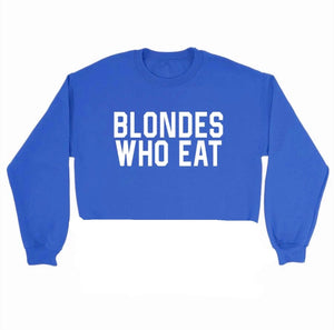 ROYAL BLUE CROP of ATHLETIC // UNISEX ADULT CREWNECK